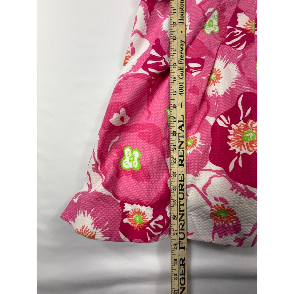 Lilly Pulitzer hotty pink cherry bloom begonias strapless pleated dress Sz 4 - Picture 14 of 16